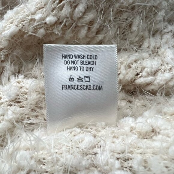 Alya Open Front Waterfall Sleeveless Soft Cozy Boho Cardigan Cream Vest M - Picture 9 of 11